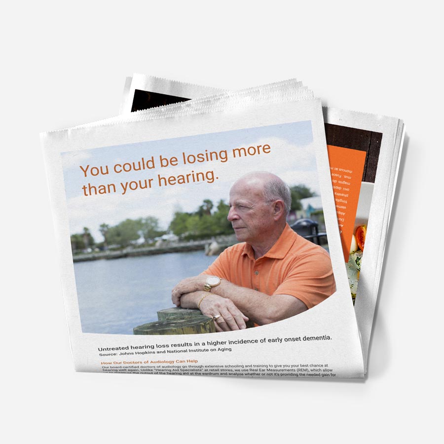 Newspaper ad design and layout for a healthcare provider